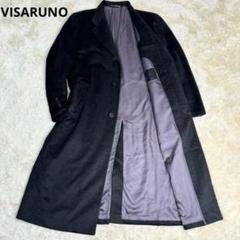 美品 ビサルノ チェスターコート ロング丈 総裏地 カシミヤ100% グレー M COLLEZIONE (コレツィオーネ) カシミヤ100％ シングル