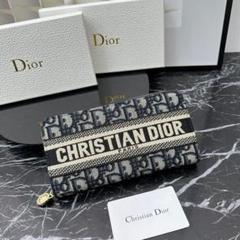Christian Dior モノグラム長財布 ネイビー/ベージュ - メルカリ