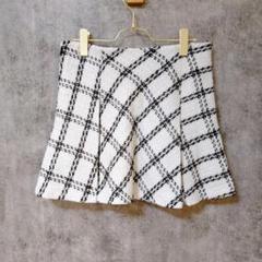 【美品】GRL グレイル ミニスカート チェック柄 レディース 白黒 Lサイズ
