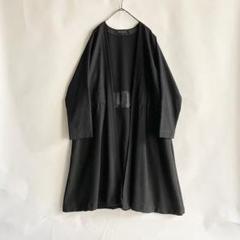 【美品】mizuiro ind ウール×コットン ワイド コート バックベルト 美品】mizuiro ind ウール×コットン ワイド コート バックベルト