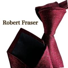 美品ブランドRobert Fraserバーガンディワインレッド無地ネクタイメンズ