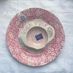 英国♥バーレイ♥グレイキャリコ♥バターパット♥ディーポットトレイ バーレイ ダブグレイキャリコ プレート 21.5cm | ブランド洋食器