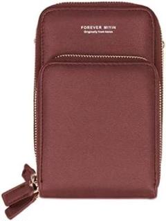 スマホポーチ ワイン　財布　ショルダーバッグ smnaptch23 スマホポーチ