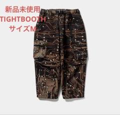 Tightbooth コーデュロイ ワイドパンツ 黒とオレンジ スプラッター