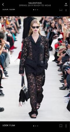 VALENTINO ブラック レース テーラードジャケット