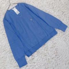【ユニクロ】 (XL) ウォッシャブルコットンVネックニット 袖リブ