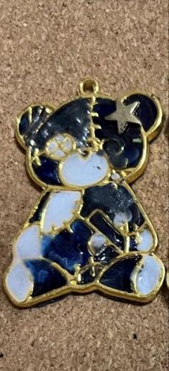 青×黒のくまさんキーホルダー