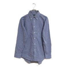 長袖シャツ ブルー L ギンガムチェック 爽やか 春夏 カジュアル おでかけ