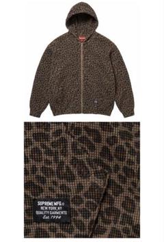 Supreme ヒョウ柄 ジップアップジャケット L 大きいサイズ メンズ Supreme シュプリーム Fleece Zip Up