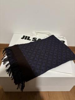 【未使用級】Brioni ネイビー×ブラウン 総柄 シルク×カシミヤ マフラー 未使用級】Brioni ネイビー×ブラウン 総柄 シルク×カシミヤ