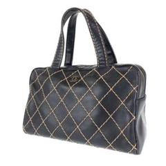 CHANEL ヴィンテージ ブラック レザー ショルダーバッグ 100404