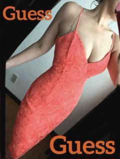 SALE!!Guess ゲス オレンジ レース タイトカクテル ドレス 2(S)のサムネイル