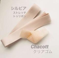 シルビア　トゥシューズ ストレッチ　トウリボン　245cm♡ クリアゴム50cm