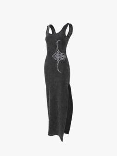 theredthread S rhinestone dress black
