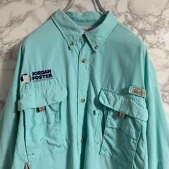 コロンビアＰＦＧ　バックロゴ　ワンポイント刺繍　ＢＤシャツ　ライトブルー　ＸＬ
