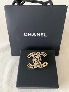 CHANEL⭐️希少⭐️CCブローチ CHANEL】☆CCマーク☆ ゴールド クリスタル チェーン ブローチ