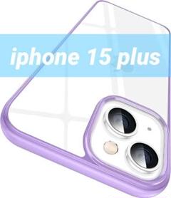 ☆iPhone 15Plus 用 ケース シンプル パープル