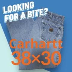 Carhartt デニムパンツ レザーパッチ付き ワイド 古着 ルーズフィット
