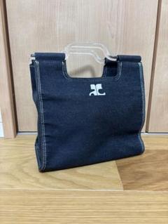 良品】courreges クレージュ クリアハンドル ハンドバッグ