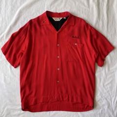 最高刺繍」50s 60s レーヨン ボーリングシャツ オープンカラー