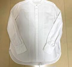 美品　グリーンレーベルリラクシング ホワイトプリーツシャツのサムネイル