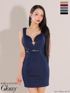 robe de fleurs glossy 新品　S ドレス　ネイビー