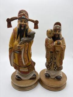 如意 木彫り　置物　骨董　中国 楽天市場】骨董○木彫福禄寿置物○黄楊 / 木製 | 中国古美術