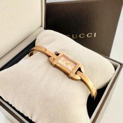 【美品】GUCCI バンブー　レディースウォッチ　ピンクゴールドYA068585 美品】GUCCI バンブー レディースウォッチ ピンクゴールド