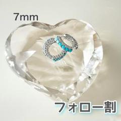 203P∞【7mm】ターコイズピアス ダイヤ フープ S925 プラチナ