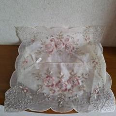 レースビーズ刺繍リボン繊細ティッシュBOXカバー
