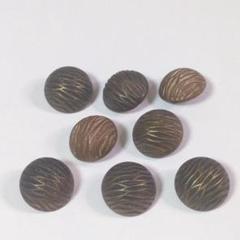 ブラウン系ストライプボタン8個セット