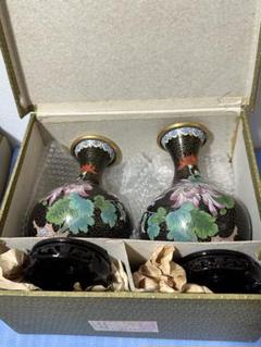景泰藍　七宝焼　花瓶 レトロ 中国美術 景泰藍 七宝焼き 花瓶 壺 骨董品 約30cm