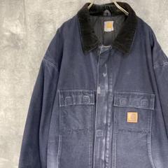 USA製 Carhartt トラディショナルジャケット 希少ネイビー色 美品 USA製 Carhartt トラディショナルジャケット 希少ネイビー色 美