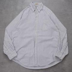 エルエルビーン ストライプシャツ 80s 90s USA製 青白 L 13994