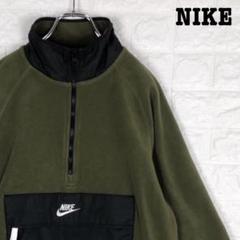 極美品　NIKE　ナイキ ベースボール プルオーバー　ナイロン ハーフジップ　M 90s NIKE V-Neck Nylon Pullover 紺黄 XL 銀タグ ナイキ Vネック