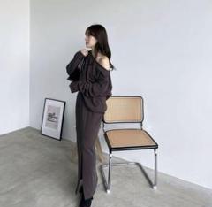 COCODEAL オフショルスウェット スリットスカート コンビ セットアップ
