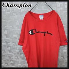 チャンピオン ロゴ プリント メンズ 古着 Tシャツ 2XL レッド 赤 丸首