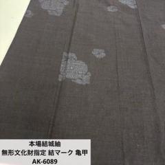 本場結城紬 無形文化財 結 蝶の亀甲絣 正絹 AK-6752