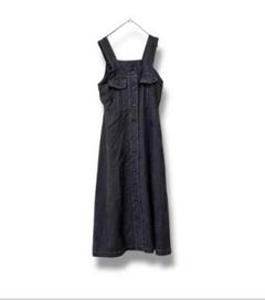 オリーブデオリーブ　ワンピース　M グレー　 ジャンパースカート　ステッチ 美品
