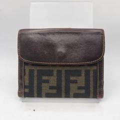 フェンディ　折財布　財布　ウォレット　ズッカ柄　ブラウン