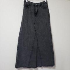 しまむら　ダークグレー デニム ロングスカート