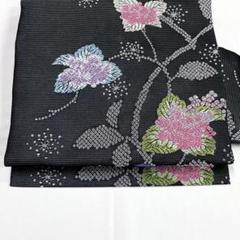 ひつじとかめ様 正絹絽 紫陽花柄 夏九寸名古屋帯名古屋帯 夏帯