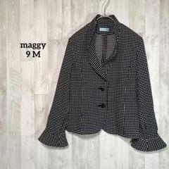 i1700 maggy【M】黒 ドット 水玉 ジャケット ヴィンテージ 古着女子