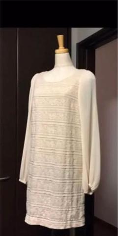 32. peca ペカ レース使い袖シフォンワンピース ショップチャンネルのサムネイル
