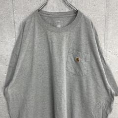 カーハート　胸ポケット　刺繍ロゴ　グレー　ビックサイズTシャツ3XL