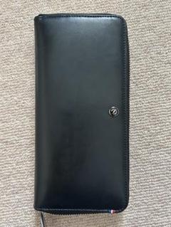 <新品・未使用／少々訳あり>S.T. Dupont 黒レザー ロゴプレート長財布 SAINT LAURENT - □中古□ サンローラン 長財布 ロゴ 星 スター