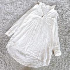 ZARA ザラ コットンガーゼロングシャツワンピース オーバー