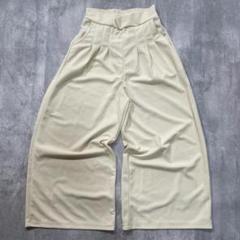 オリジナル【M】ワイドパンツ タック ドレープ リラクシーフィット ウエストゴム