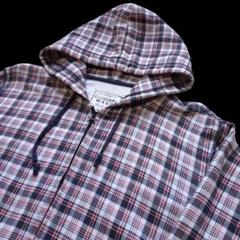 ひ*が様 90s old uniqroコットン チェック ジップパーカー アノラ 90s old uniqroコットン チェック ジップパーカー アノラックΩ
