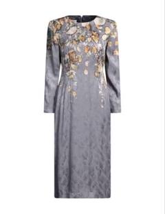 ドリスヴァンノッテン水色 花柄 ロングワンピース 長袖 DRIES VAN NOTEN / ドリスヴァンノッテン | 2023AW | フラワー
